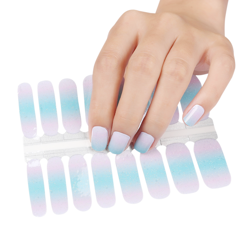 Pink to Blue Ombre Gradient with Glitter