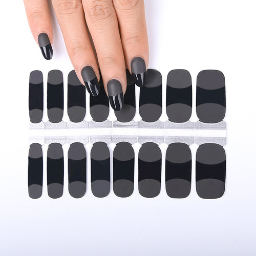 Black Glossy Tips and Matte Top French Manicure