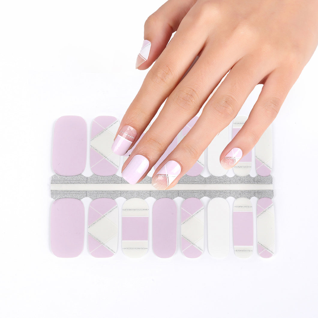 Lilac Purple Geometry with White and Clear Cut Outs