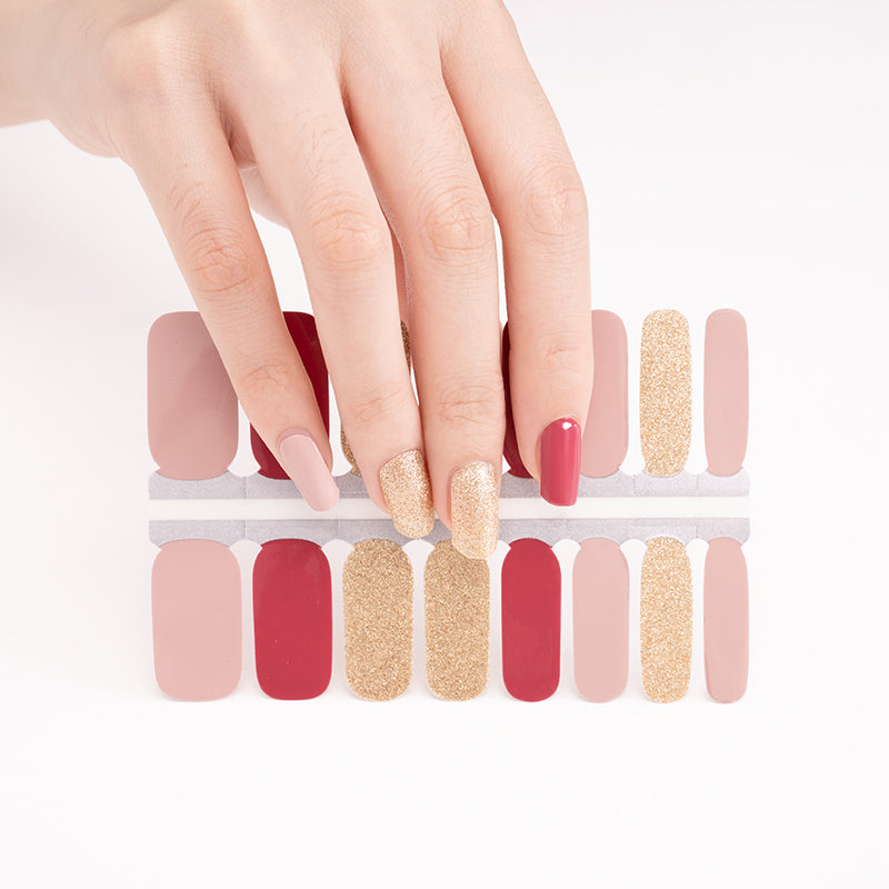 White Smoke Solid Colors Dark Nude Brown with Gold Glitter