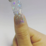 Silver Iridescent Holographic Snake Skin Overlay Negative Space
