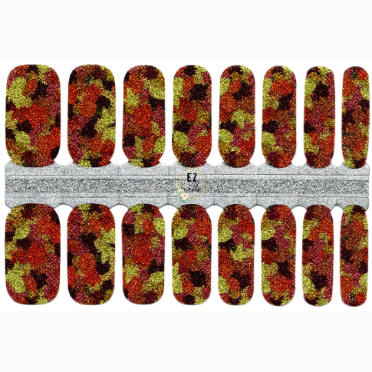 Automne Automne Orange Feuilles Sparkle Glitter