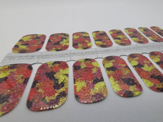 Automne Automne Orange Feuilles Sparkle Glitter