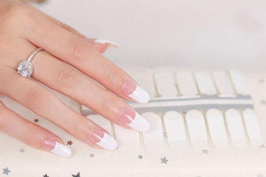 Short Top French Manicure White Tip with Clear Back