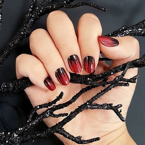 Red and Black Spikes Glitter Witch Vampire Halloween