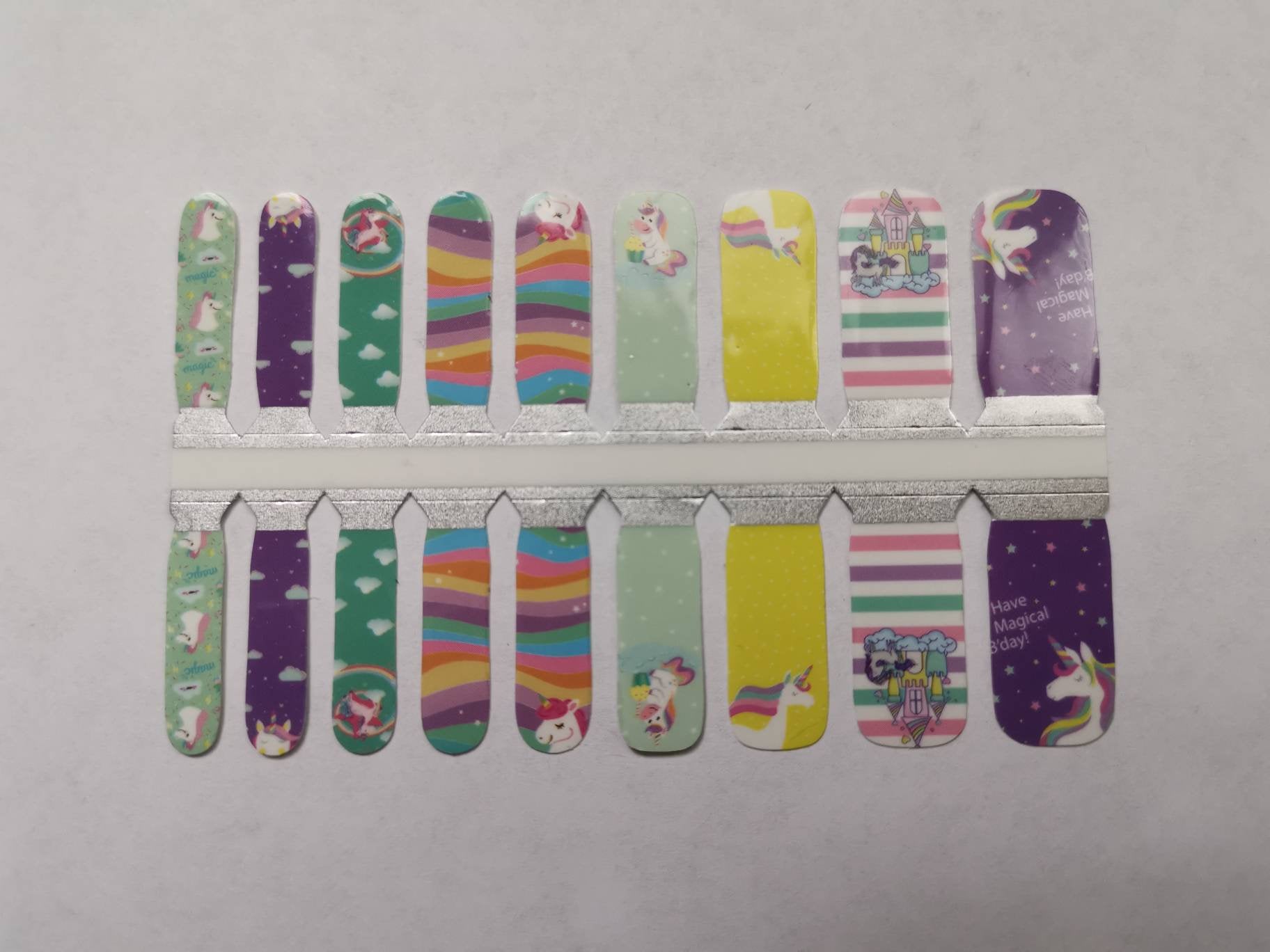 Gray Rainbow Unicorn with Castle