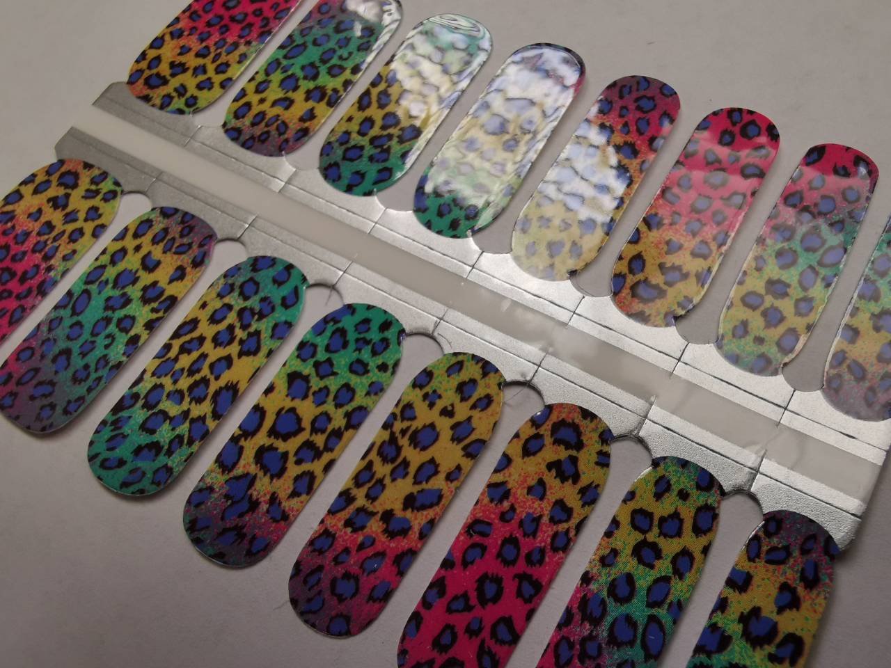 Nail Wraps, Strips, Stickers -Colorful Leopard Print Ombre - EZ Nails Store