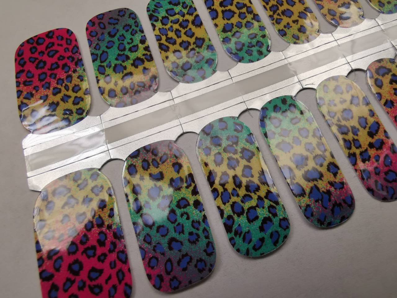 Nail Wraps, Strips, Stickers -Colorful Leopard Print Ombre - EZ Nails Store