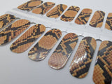 Nail Wraps, Strips, Stickers - Brown and Black Snake Skin Print - EZ Nails Store