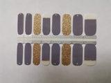 Nail Wraps, Strips, Stickers - Periwinkle Purple and White Gold - EZ Nails Store