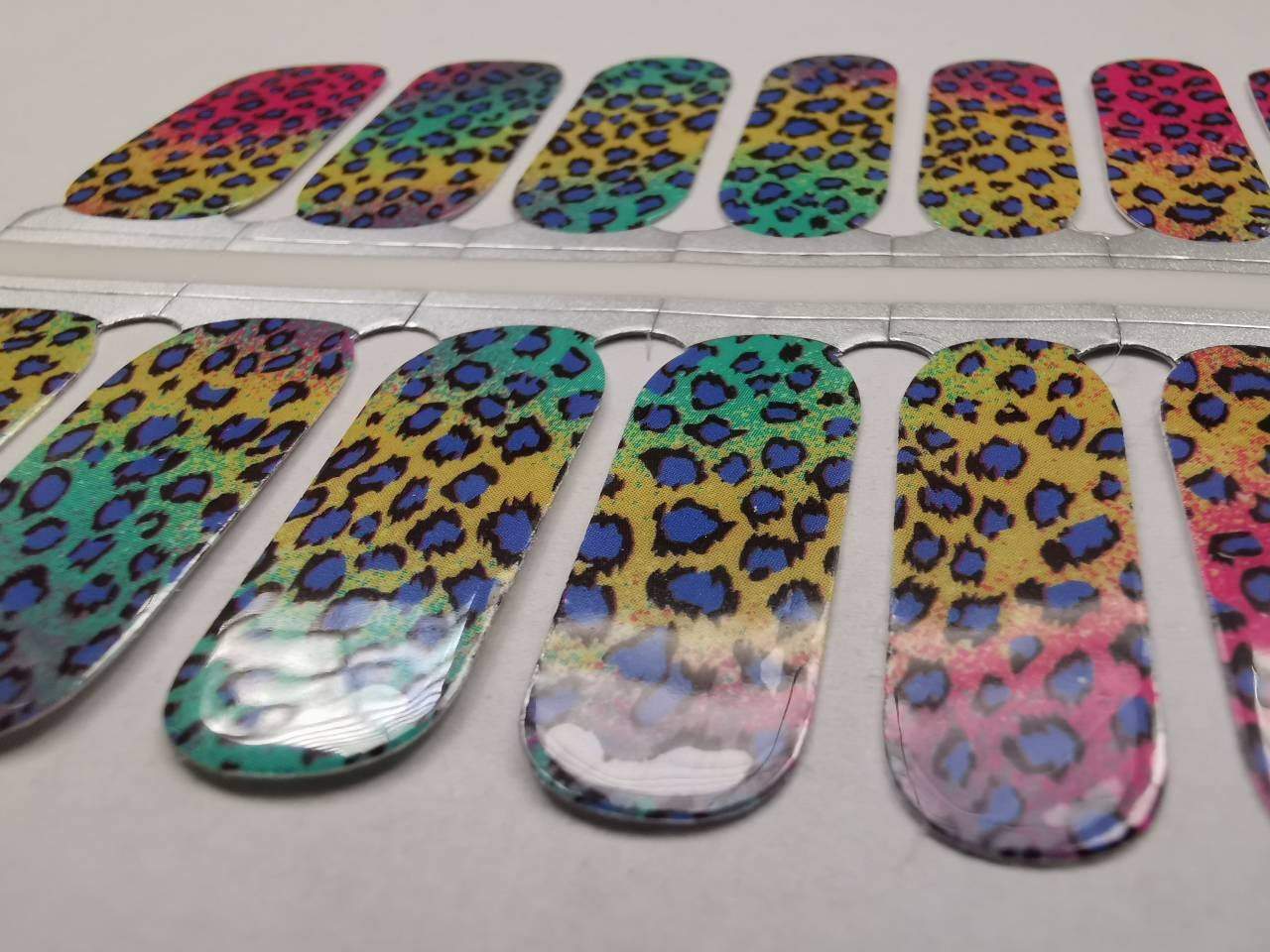 Nail Wraps, Strips, Stickers -Colorful Leopard Print Ombre - EZ Nails Store