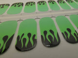 Neon Green Flames with Black Background Halloween