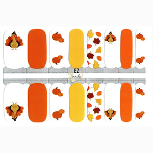 Thanksgiving Turkey Leaves and Pumpkins Fall Theme