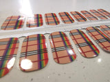 Nail Wraps, Strips, Stickers - Nude Plaid Rainbow Fall theme - EZ Nails Store