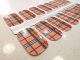 Nail Wraps, Strips, Stickers - Nude Plaid Rainbow Fall theme - EZ Nails Store