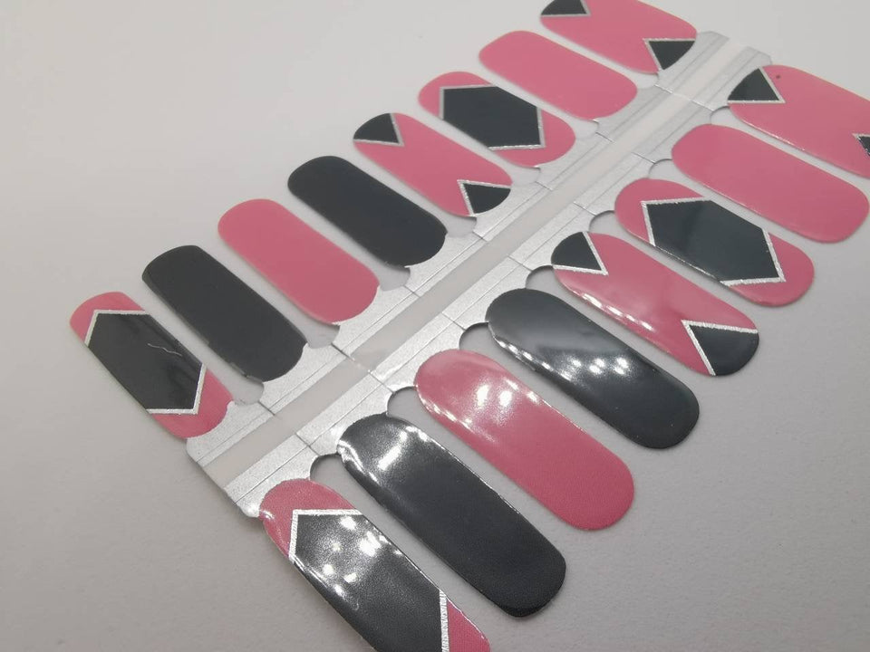 Géométrie rose et gris foncé
