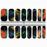 Colorful Metallic Watercolor Blue Orange and Yellow Universe