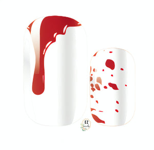 Solid White with Red Blood Drips Vampire Halloween