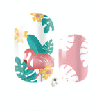 Luau Leaves Hibiscus and Pink Flamingos Hawaiian theme