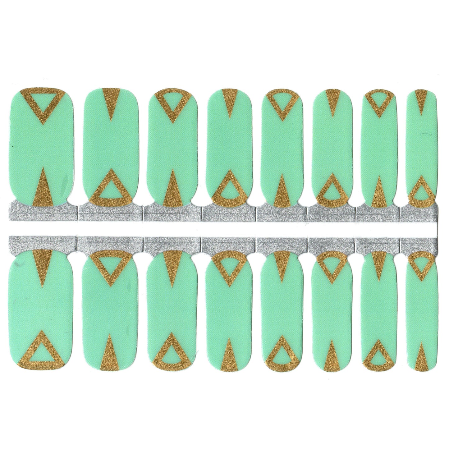 Aqua Green Turquoise and Gold Foil Geometry Accents