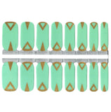 Aqua Green Turquoise and Gold Foil Geometry Accents