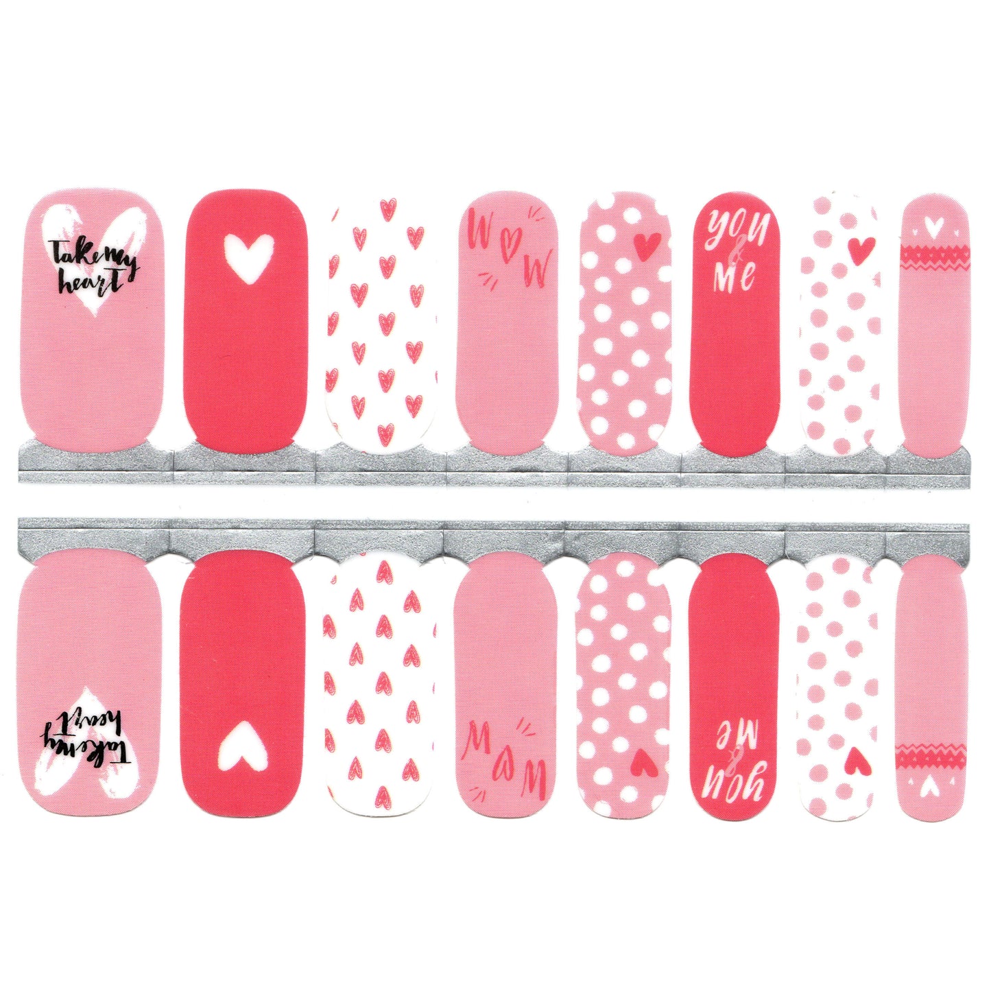 Take My Heart Pink and White Polka Dot Toi et moi Fiançailles Saint Valentin