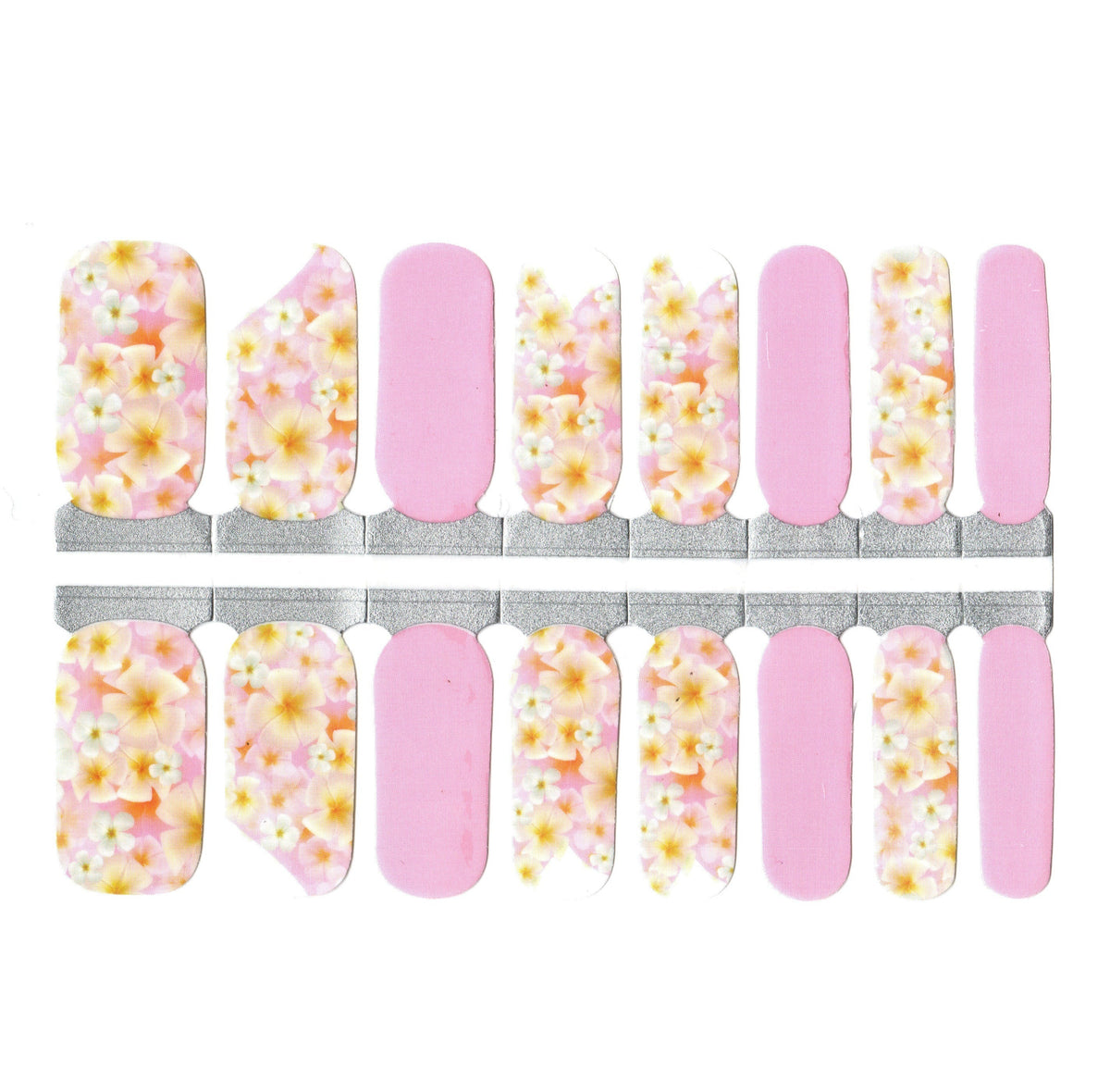 Baby Pink and Orange Flowers with White Diagonal Cut Outs – EZ Nails