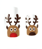 Reindeer Head with Horns and Glitter Clear Background