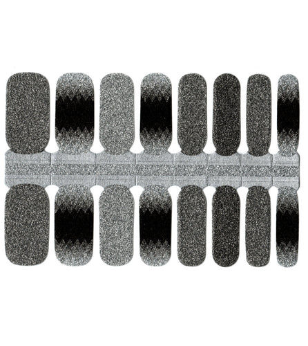 Paillettes argentées noires et grises avec dégradé de triangle ombré