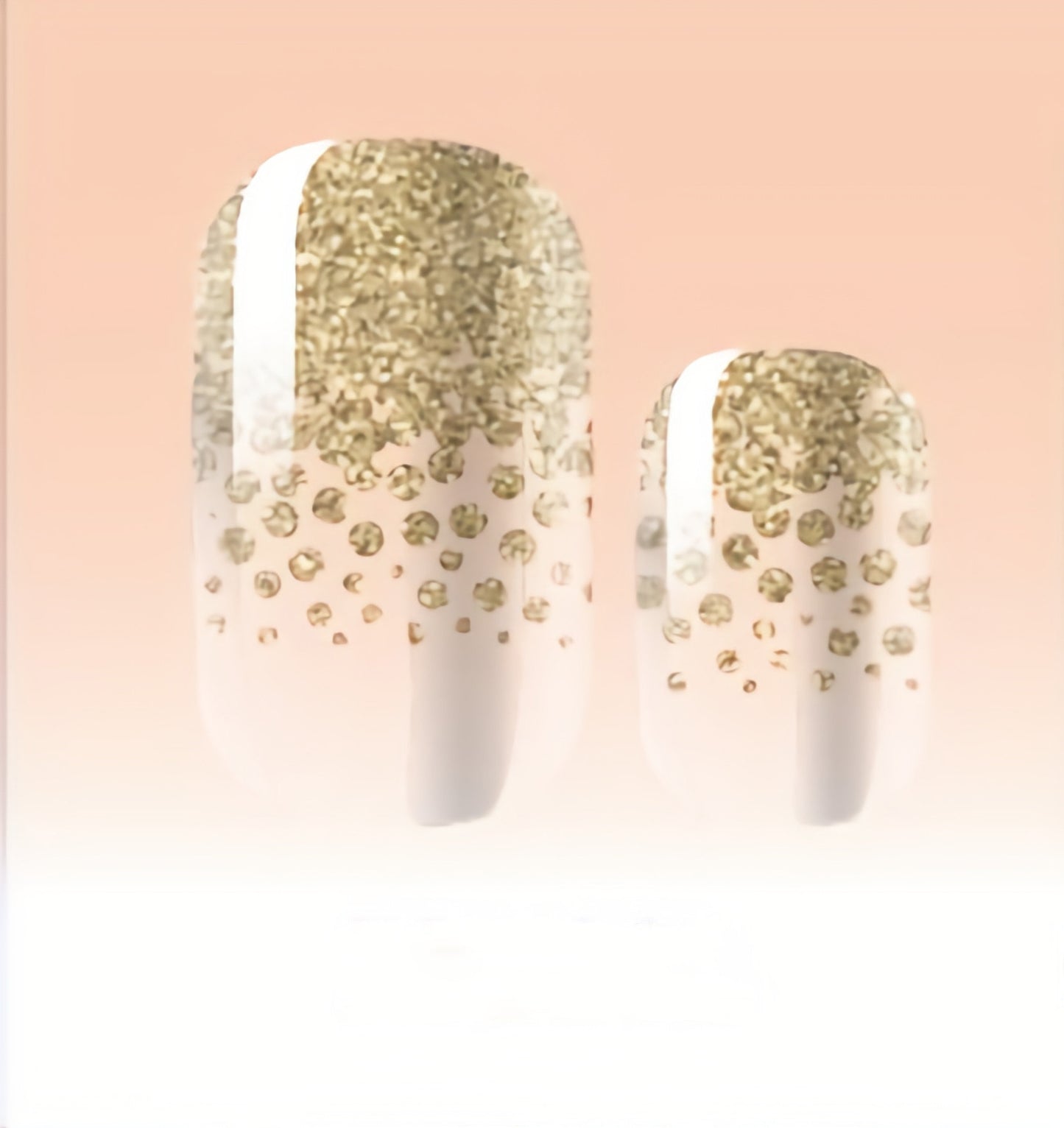 Confettis Paillettes D'or Manucure Française Sur Fond Clair