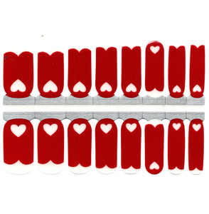 Fond Clair Rouge En Forme De Coeur French Manucure Saint Valentin Amour