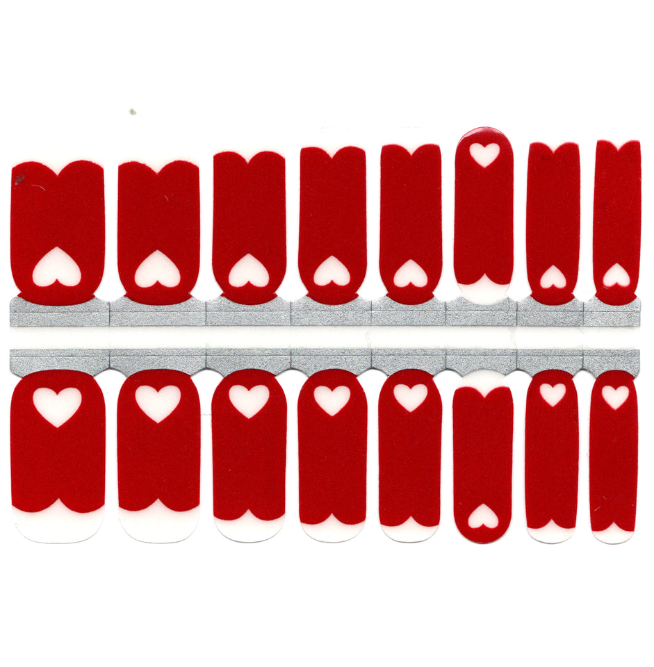 Fond Clair Rouge En Forme De Coeur French Manucure Saint Valentin Amour