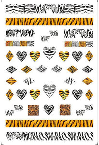 Tiger Print Orange and Black and White and Black Clear Background