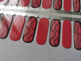 Bright Pink with Black Outlines Wave and Slight Ombre Gradient