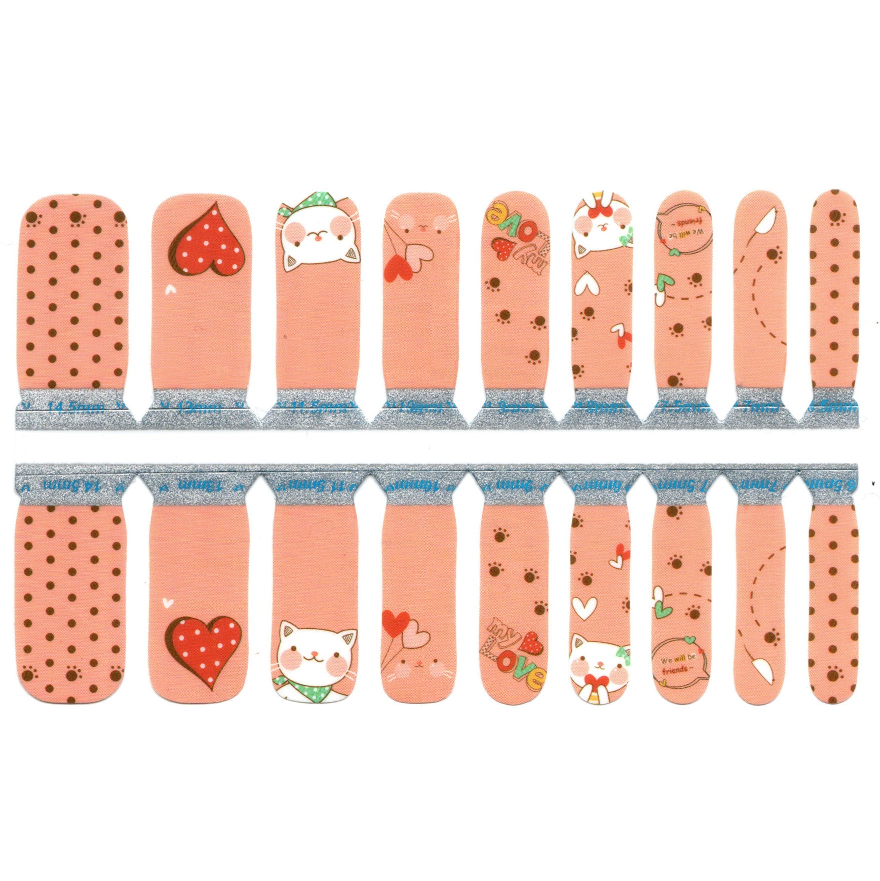 White Smoke Peachy Nude Red Hearts and Cats Paws My Love Pet Valentine's Day - Kids