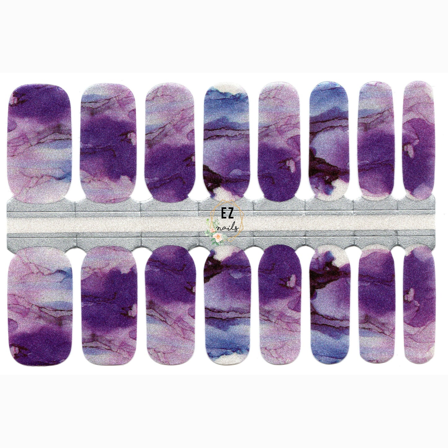 Purple and Blue Watercolor Marble with Shimmer