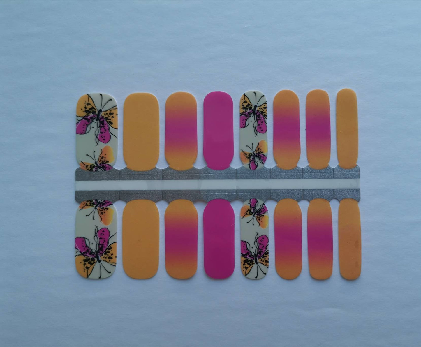 Orange and Pink Ombre Gradient with Drawing of the Butterfly