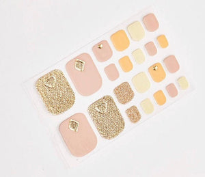 Coeur Doré Beige Nude et Orange