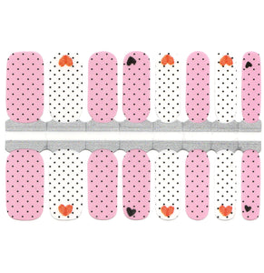 Pink and White Red Hearts Black Polka Dot Valentine's Day
