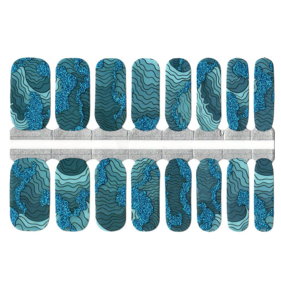 Paillettes bleues avec art abstrait de la grotte bleu marine