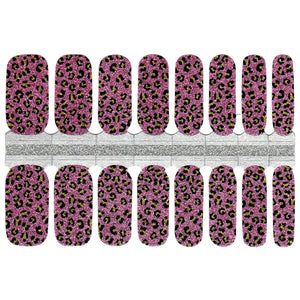 Paillettes violettes roses et imprimé léopard