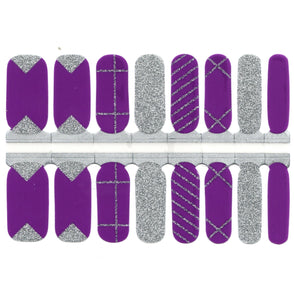 Triangles de géométrie de lignes de paillettes violettes et argentées