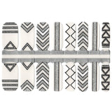 White Black Silver Glitter Geometry Tribal Aztec Art with Clear Transparent Background