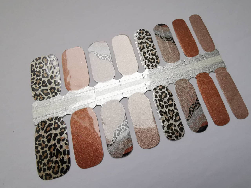 Brown Beige Nude Leopard Print with Shimmer