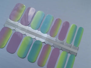 Neon Green and Teal with Pink Purple Ombre Gradient