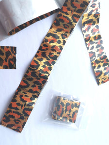 Gold with Black and Brown Leopard Print Nail Foil