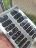 Glitter Skulls Black Death, Dia de Muerte, Day of the Dead, Halloween
