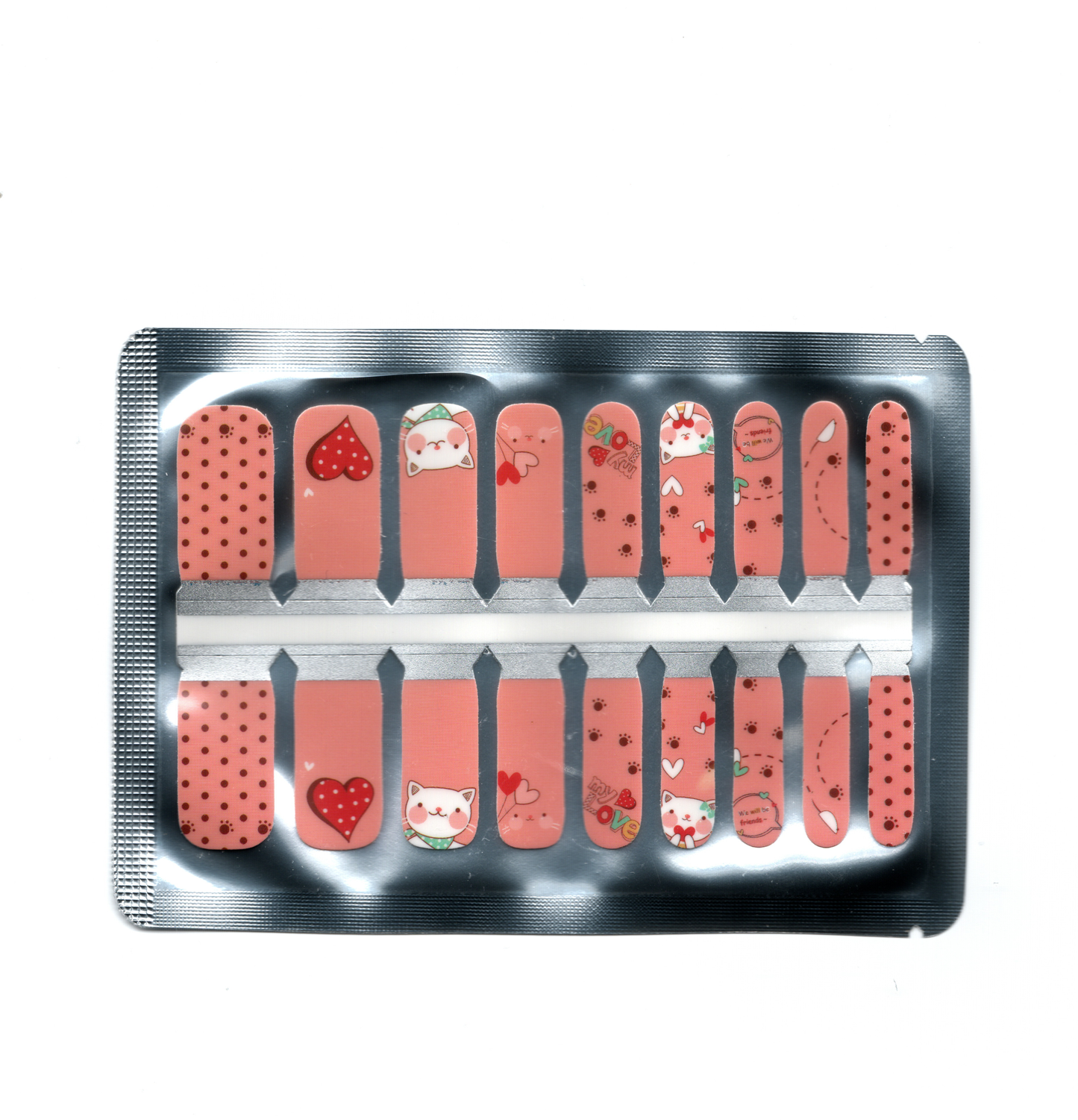 White Smoke Peachy Nude Red Hearts and Cats Paws My Love Pet Valentine's Day - Kids