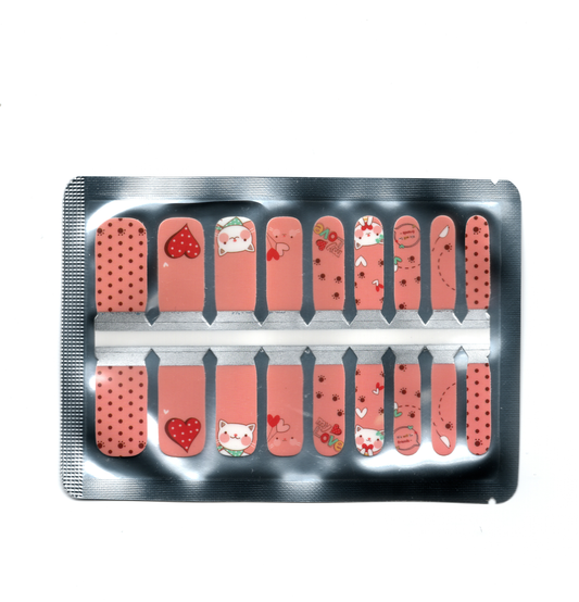 White Smoke Peachy Nude Red Hearts and Cats Paws My Love Pet Valentine's Day - Kids