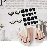 Black and Gold Geometry with Silver Dots Toe Nails